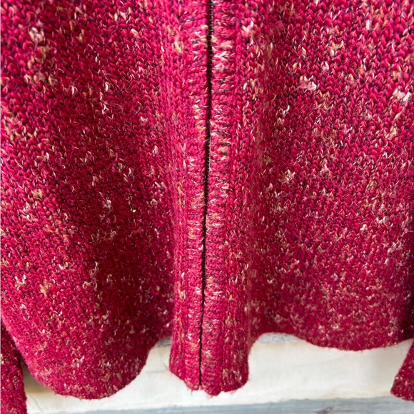Christopher & Banks Women's Burnt Red Mottled Zippered Cardigan Sweater Size L - Picture 7 of 8